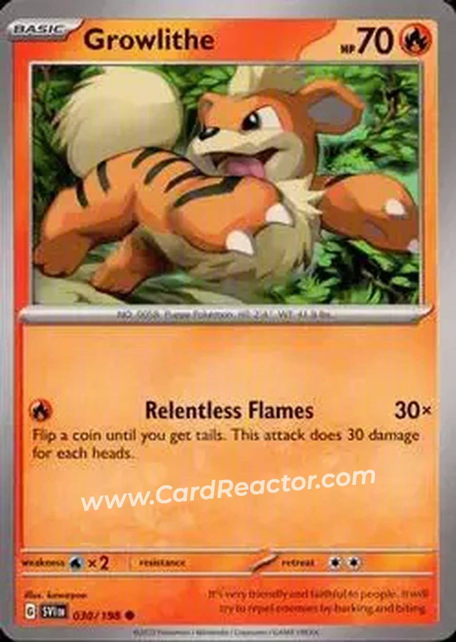 2023 Pokemon Scarlet & Violet #030/198 - Growlithe - Front