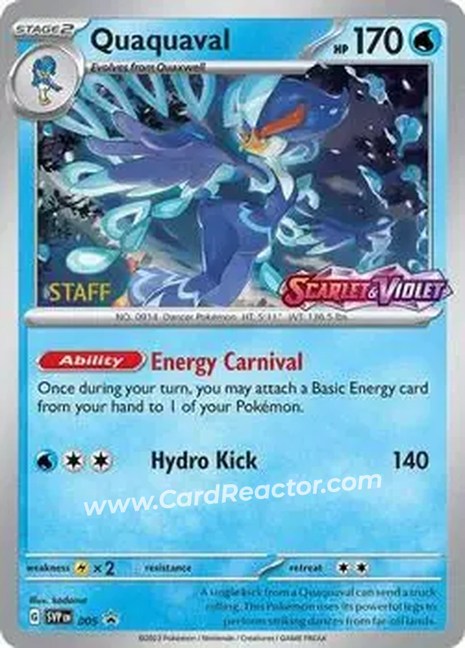 2023-25 Pokémon Scarlet & Violet Black Star Promos #005b - Quaquaval - Front