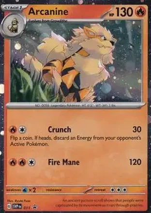 2023-25 Pokémon Scarlet & Violet Black Star Promos #011 - Arcanine