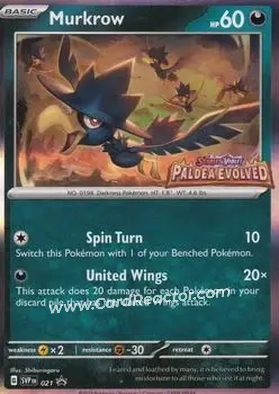 2023-25 Pokémon Scarlet & Violet Black Star Promos #021 - Murkrow - Front