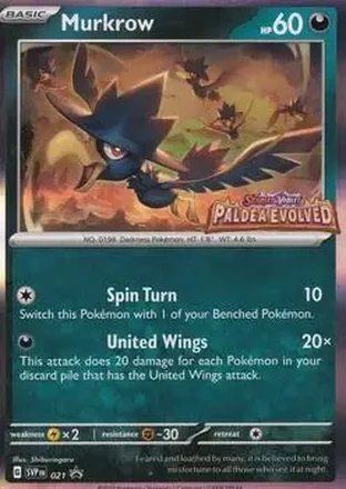 2023-25 Pokémon Scarlet & Violet Black Star Promos #021 - Murkrow