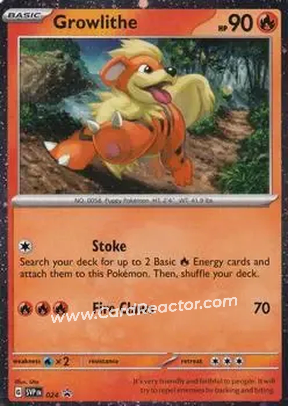 2023-25 Pokémon Scarlet & Violet Black Star Promos #024 - Growlithe - Front