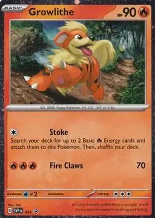 2023-25 Pokémon Scarlet & Violet Black Star Promos #024 - Growlithe
