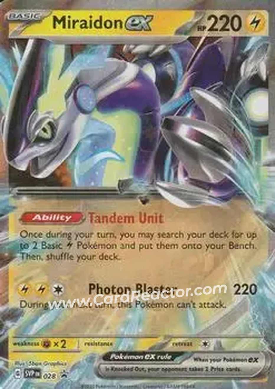 2023-25 Pokémon Scarlet & Violet Black Star Promos #028 - Miraidon - Front