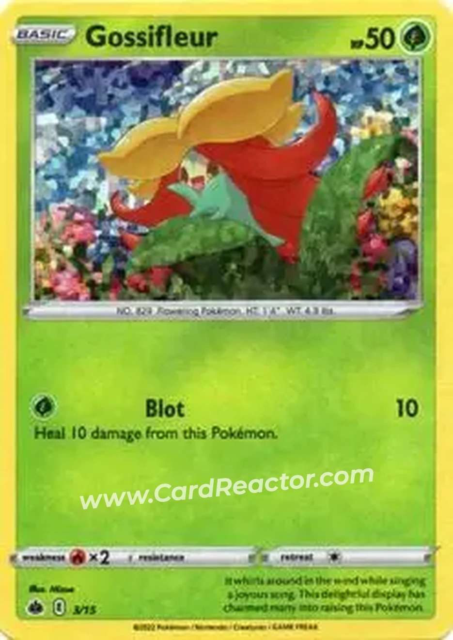 2022 Pokemon McDonald's Match Battle #3/15 - Gossifleur - Front