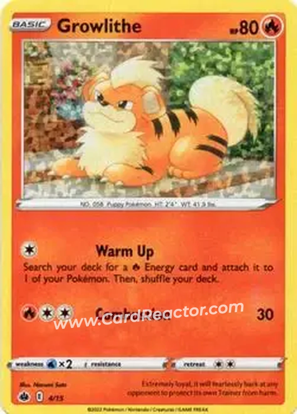 2022 Pokemon McDonald's Match Battle #4/15 - Growlithe - Front