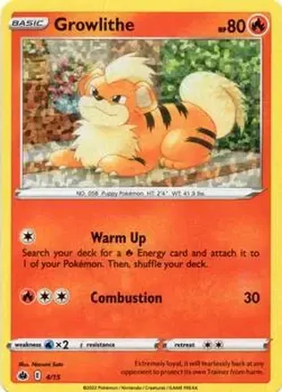 2022 Pokemon McDonald's Match Battle #4/15 - Growlithe