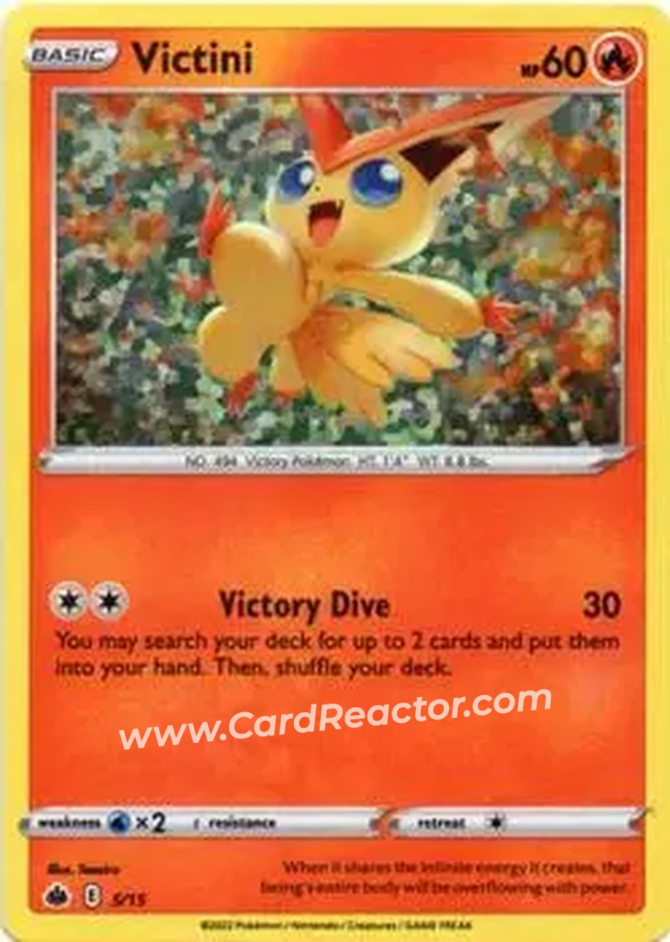 2022 Pokemon McDonald's Match Battle #5/15 - Victini - Front