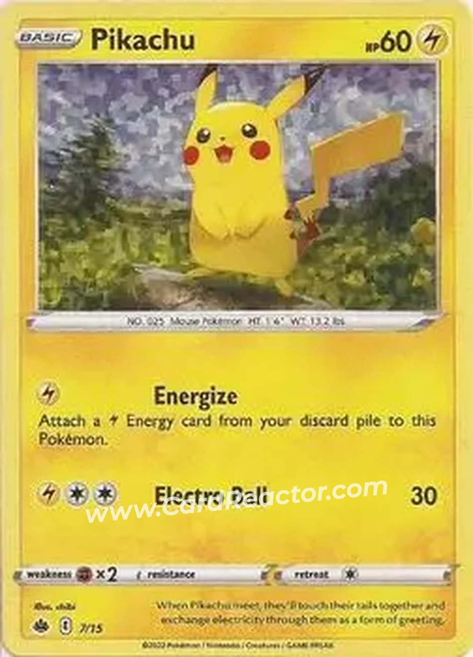 2022 Pokemon McDonald's Match Battle #7/15 - Pikachu - Front