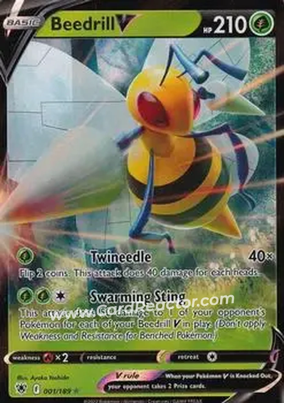 2022 Pokemon Sword & Shield Astral Radiance #001/189 - Beedrill - Front