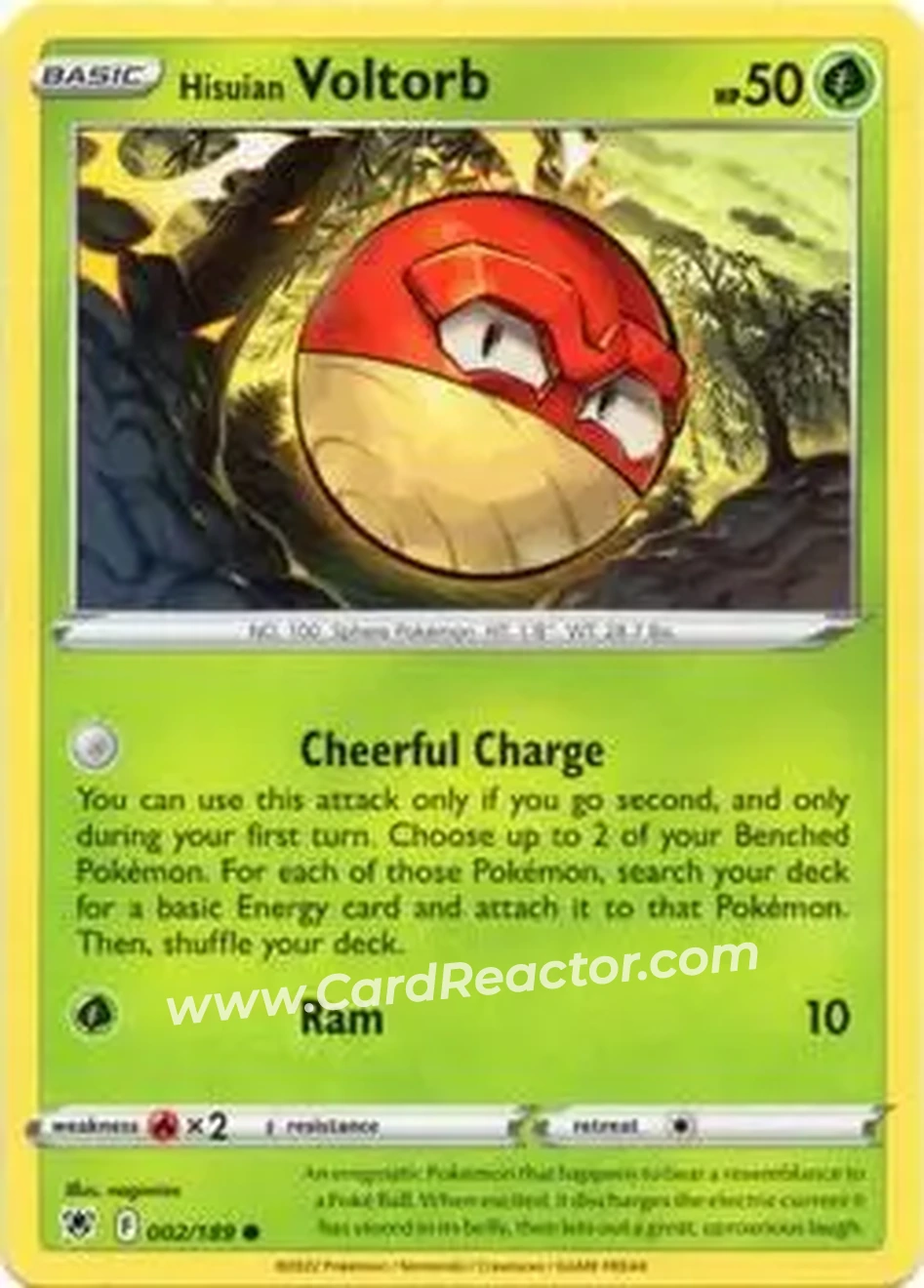 2022 Pokemon Sword & Shield Astral Radiance #002/189 - Voltorb - Front