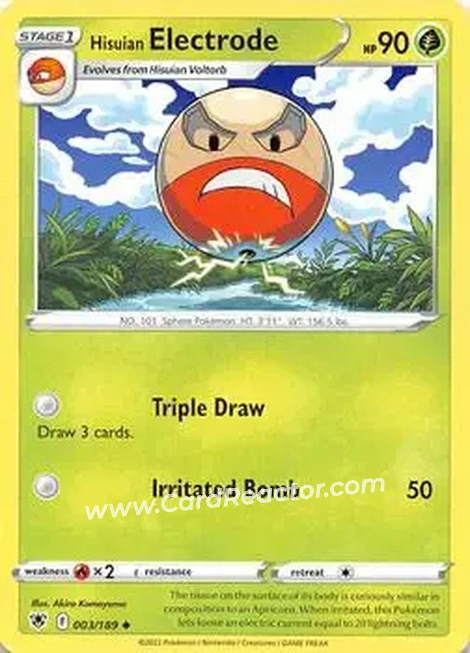 2022 Pokemon Sword & Shield Astral Radiance #003/189 - Electrode - Front