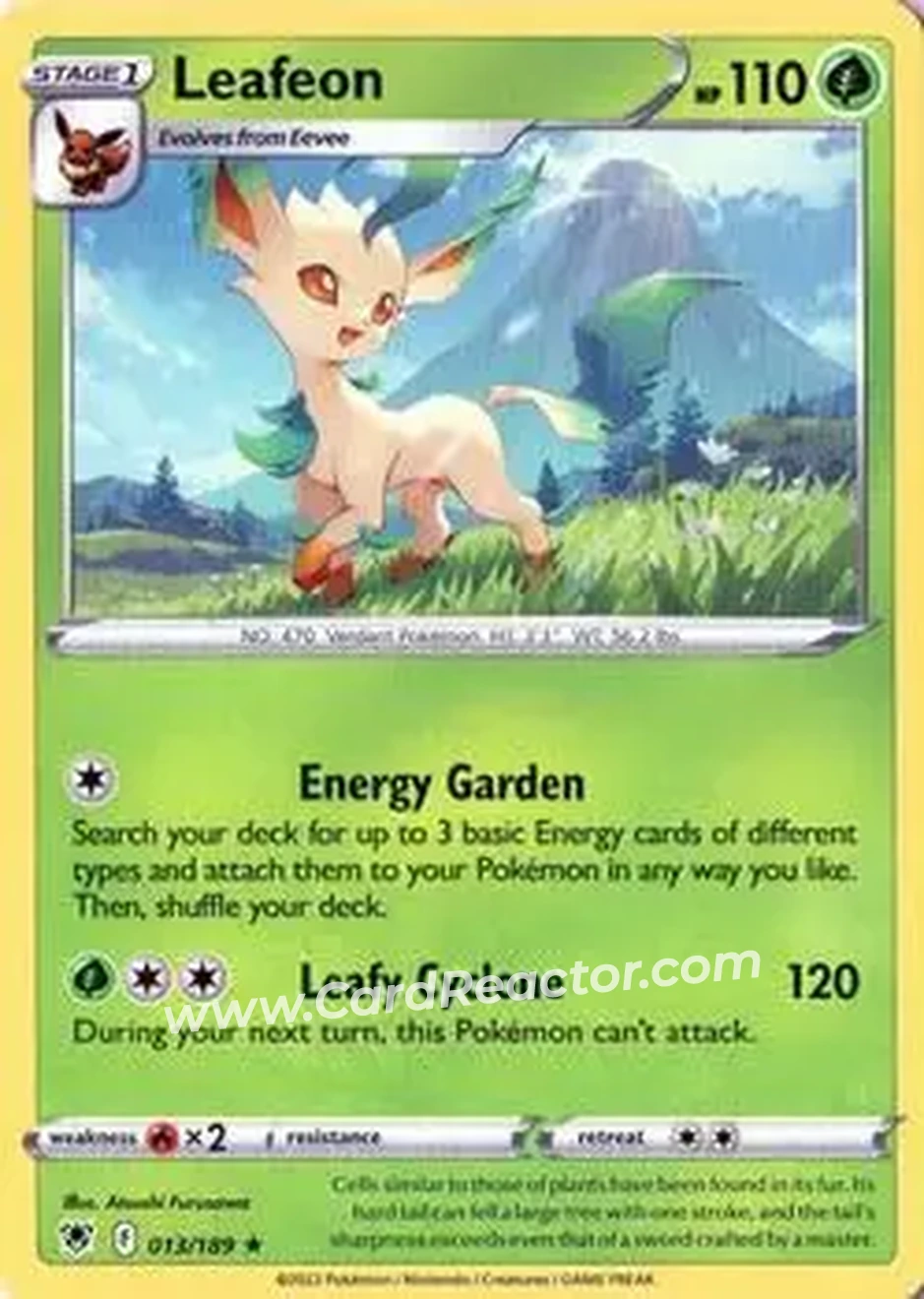 2022 Pokemon Sword & Shield Astral Radiance #013/189 - Leafeon - Front