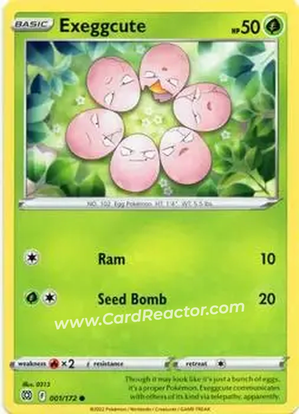 2022 Pokemon Sword & Shield Brilliant Stars #001/172 - Exeggcute - Front