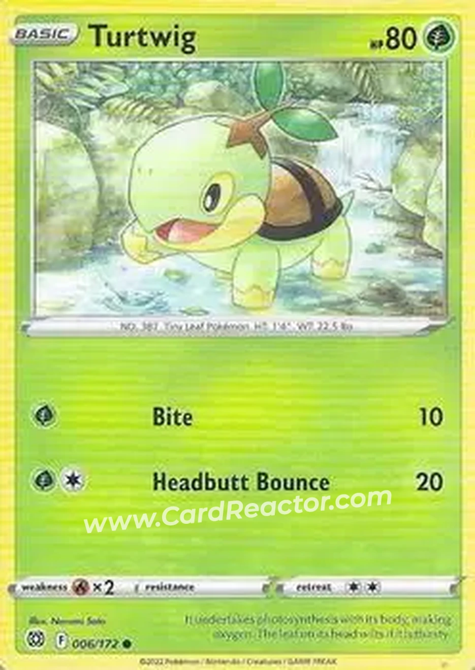 2022 Pokemon Sword & Shield Brilliant Stars #006/172 - Turtwig - Front