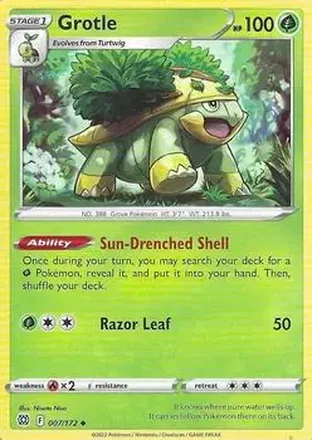 2022 Pokemon Sword & Shield Brilliant Stars #007/172 - Grotle