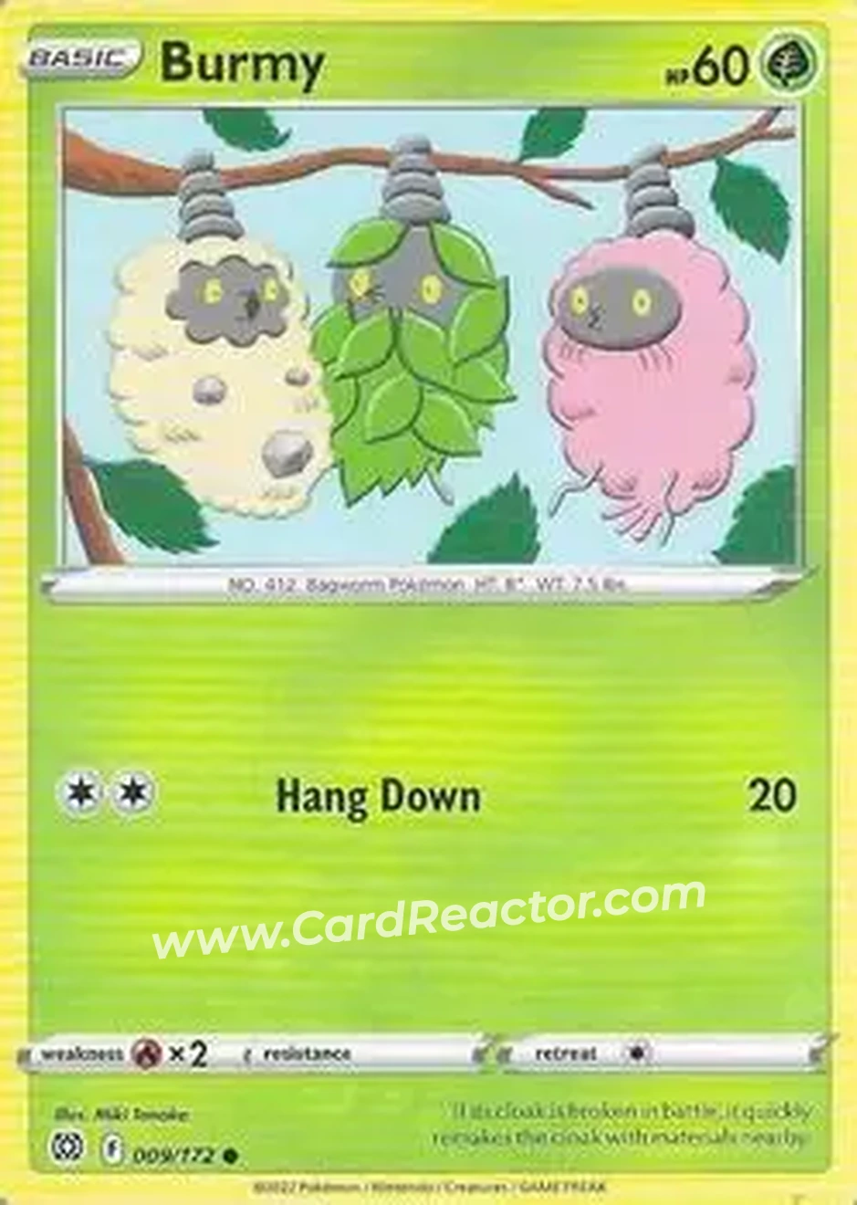 2022 Pokemon Sword & Shield Brilliant Stars #009/172 - Burmy - Front