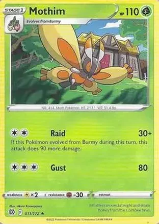 2022 Pokemon Sword & Shield Brilliant Stars #011/172 - Mothim