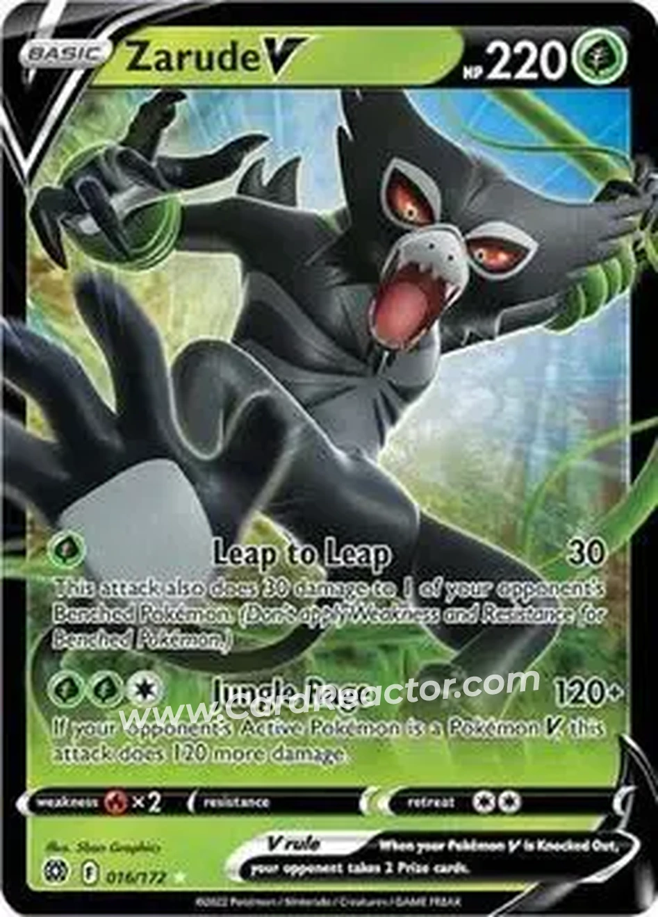 2022 Pokemon Sword & Shield Brilliant Stars #016/172 - Zarude - Front