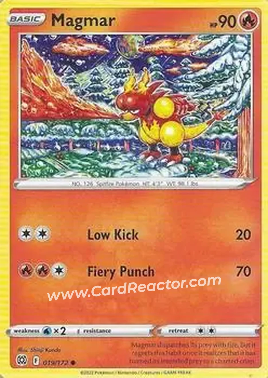 2022 Pokemon Sword & Shield Brilliant Stars #019/172 - Magmar - Front