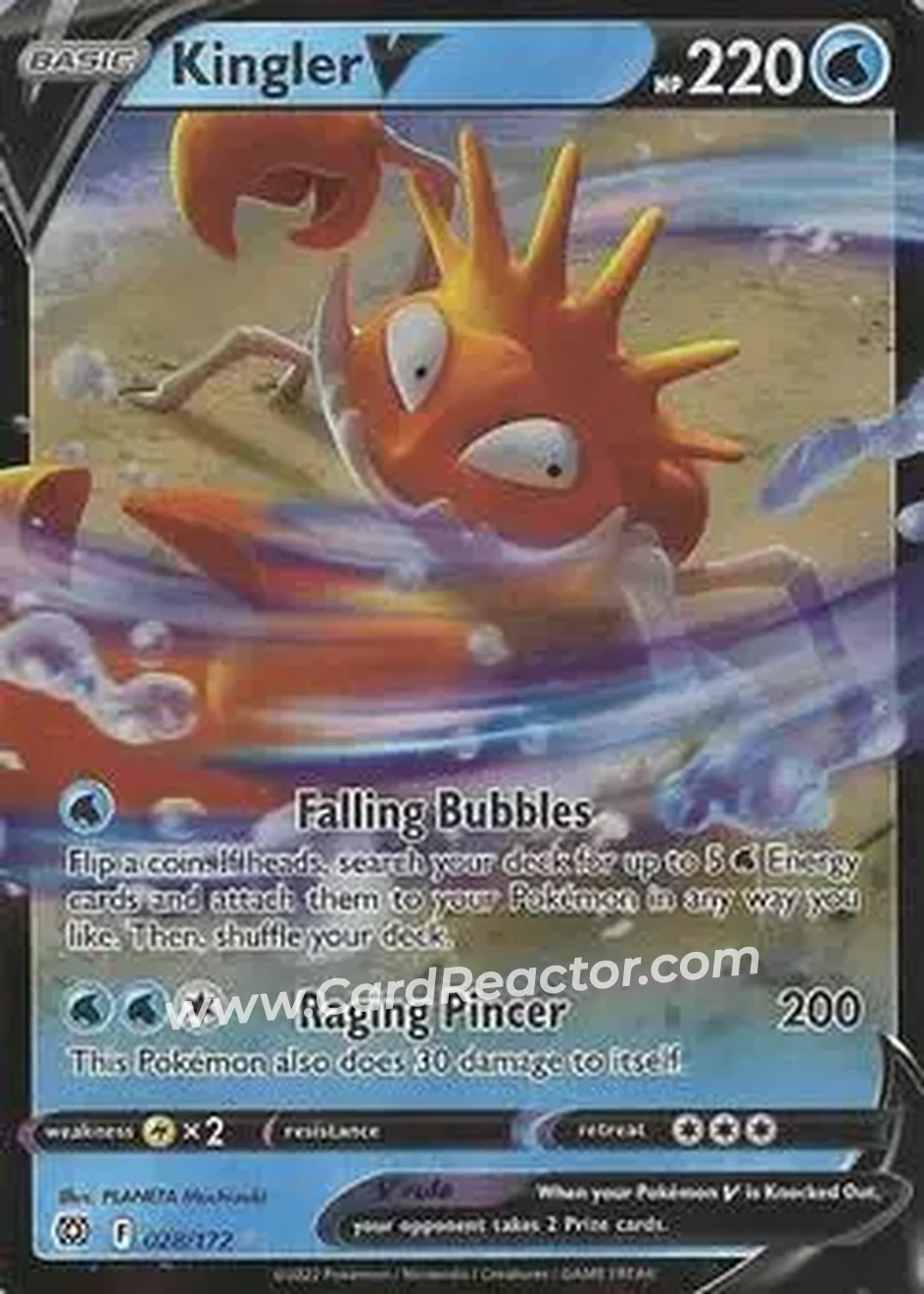 2022 Pokemon Sword & Shield Brilliant Stars #028/172 - Kingler - Front