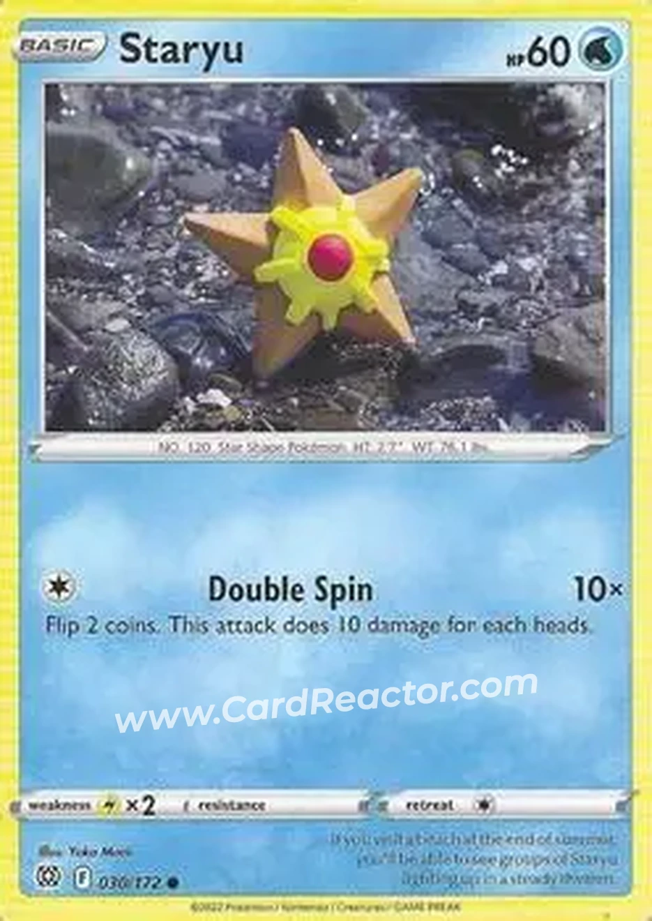 2022 Pokemon Sword & Shield Brilliant Stars #030/172 - Staryu - Front