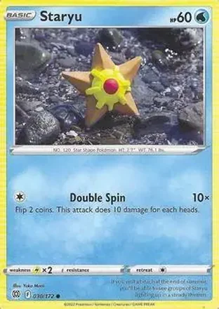 2022 Pokemon Sword & Shield Brilliant Stars #030/172 - Staryu