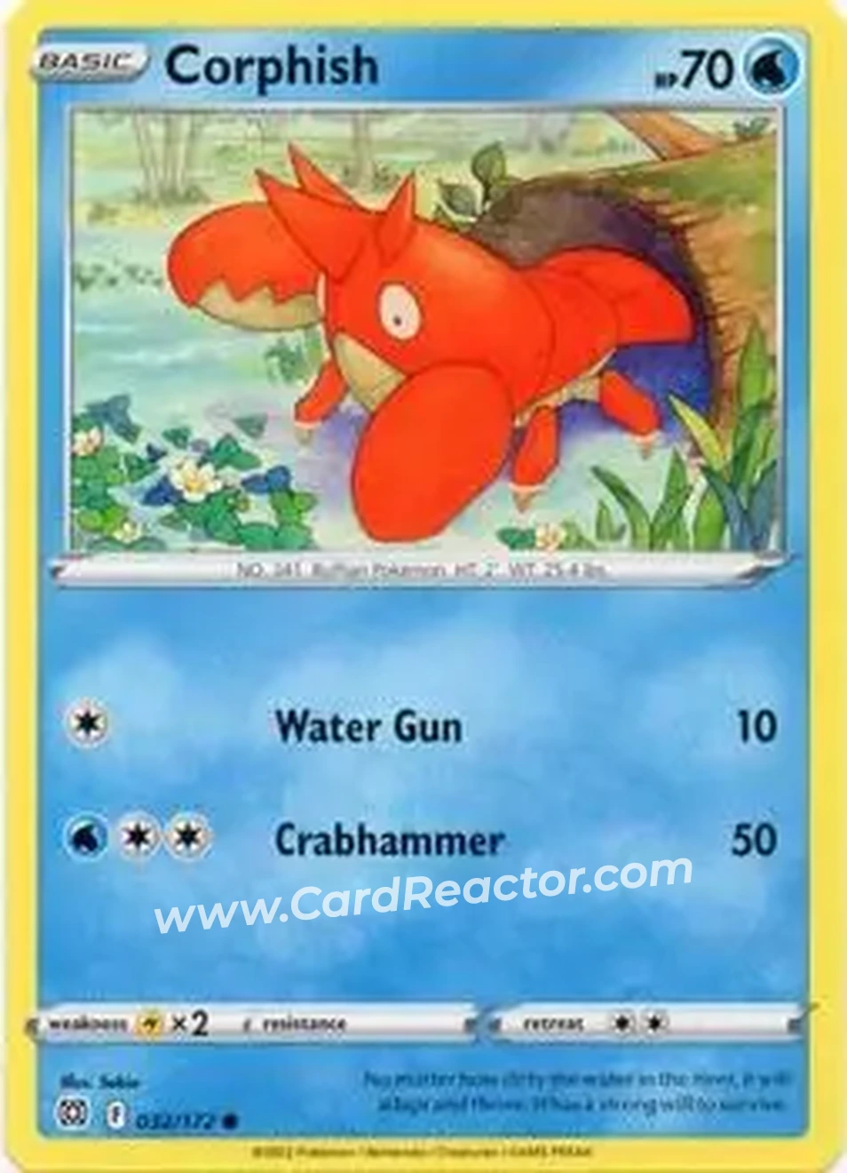 2022 Pokemon Sword & Shield Brilliant Stars #032/172 - Corphish - Front