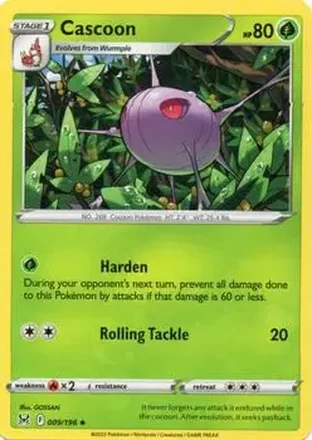 2022 Pokemon Sword & Shield Lost Origin #009/196 - Cascoon
