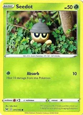 2022 Pokemon Sword & Shield Lost Origin #011/196 - Seedot