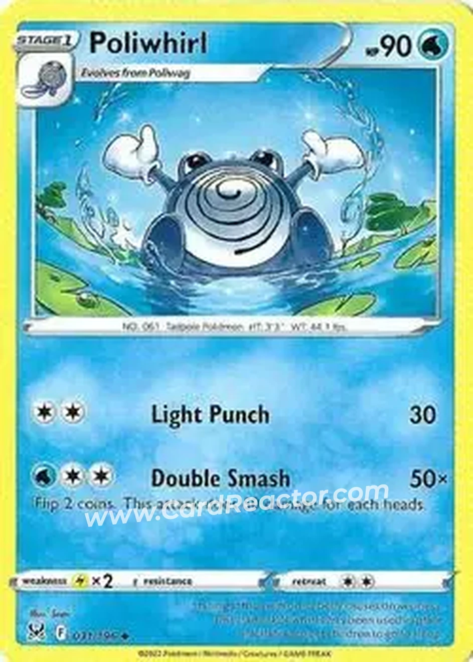 2022 Pokemon Sword & Shield Lost Origin #031/196 - Poliwhirl - Front