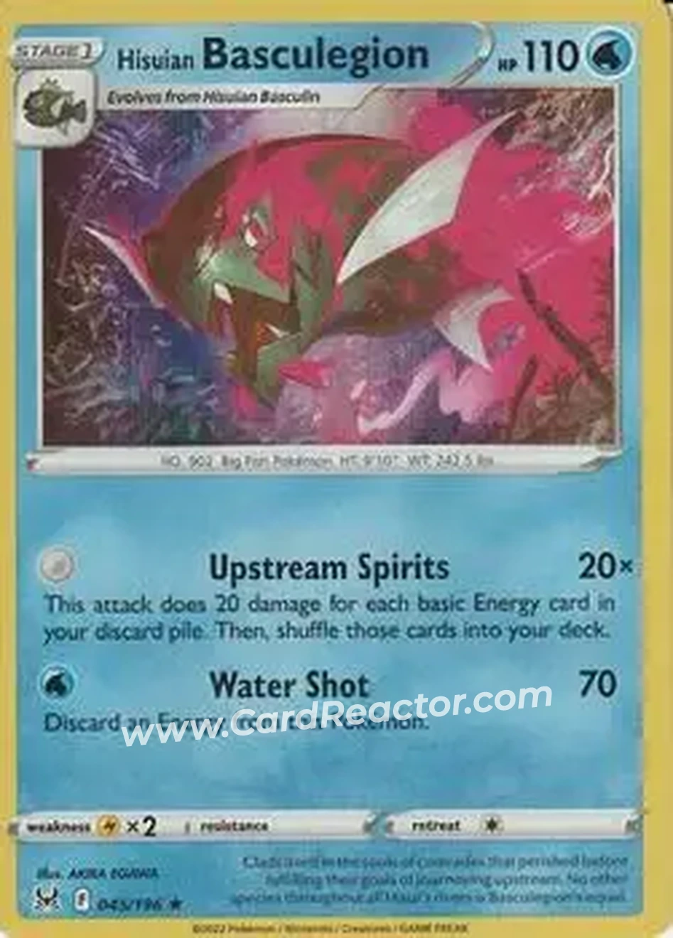 2022 Pokemon Sword & Shield Lost Origin #045/196 - Hisuian Basculegion
