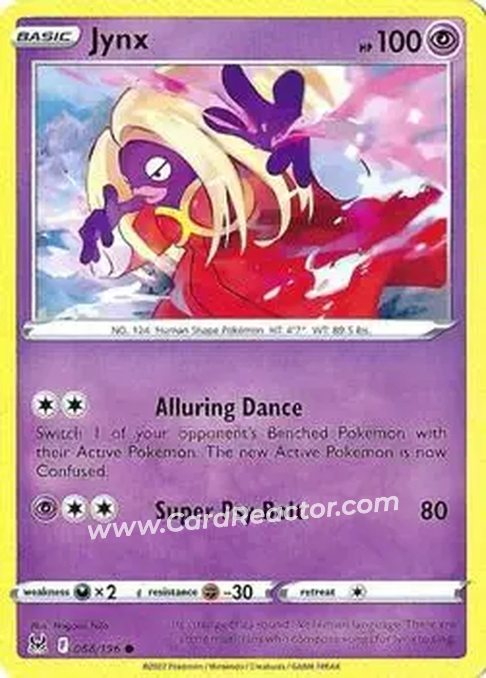 2022 Pokemon Sword & Shield Lost Origin #068/196 - Jynx - Front