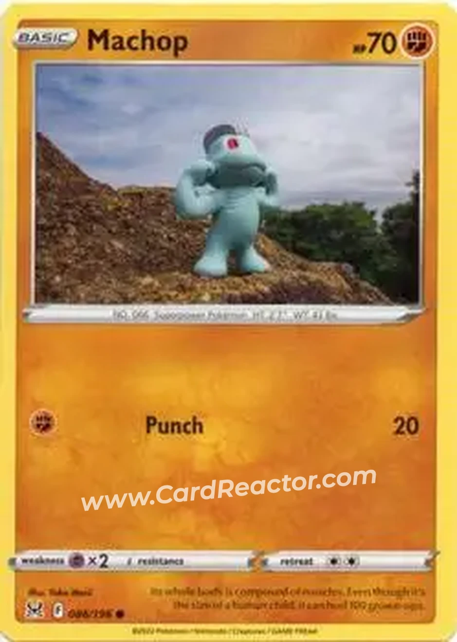 2022 Pokemon Sword & Shield Lost Origin #086/196 - Machop - Front