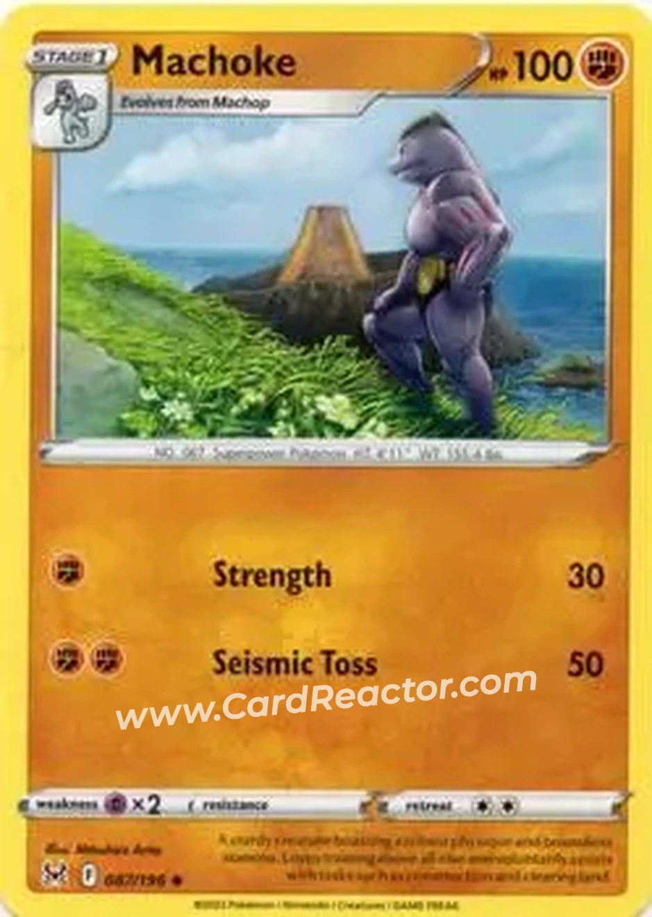 2022 Pokemon Sword & Shield Lost Origin #087/196 - Machoke - Front