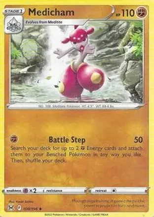 2022 Pokemon Sword & Shield Lost Origin #100/196 - Medicham