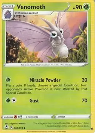 2022 Pokemon Sword & Shield Silver Tempest #002/195 - Venomoth