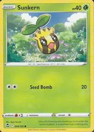 2022 Pokemon Sword & Shield Silver Tempest #005/195 - Sunkern