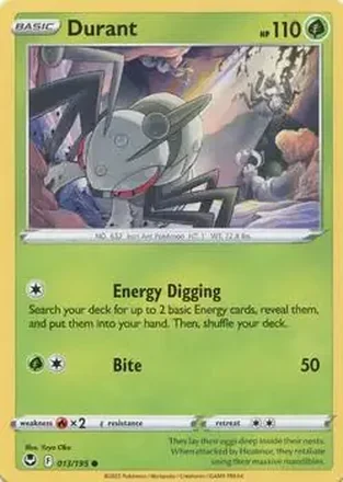 2022 Pokemon Sword & Shield Silver Tempest #013/195 - Durant