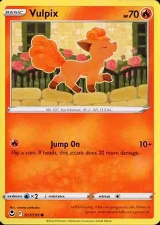 2022 Pokemon Sword & Shield Silver Tempest #017/195 - Vulpix
