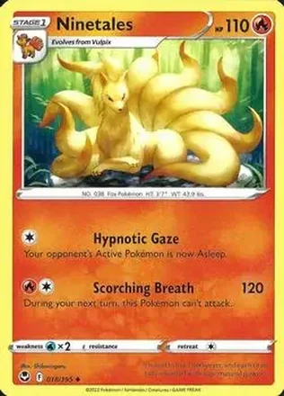 2022 Pokemon Sword & Shield Silver Tempest #018/195 - Ninetales