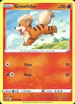 2022 Pokemon Sword & Shield Silver Tempest #019/195 - Growlithe