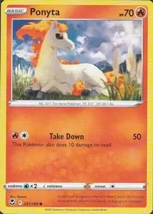 2022 Pokemon Sword & Shield Silver Tempest #021/195 - Ponyta