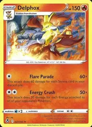 2022 Pokemon Sword & Shield Silver Tempest #027/195 - Delphox