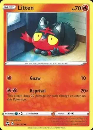 2022 Pokemon Sword & Shield Silver Tempest #030/195 - Litten