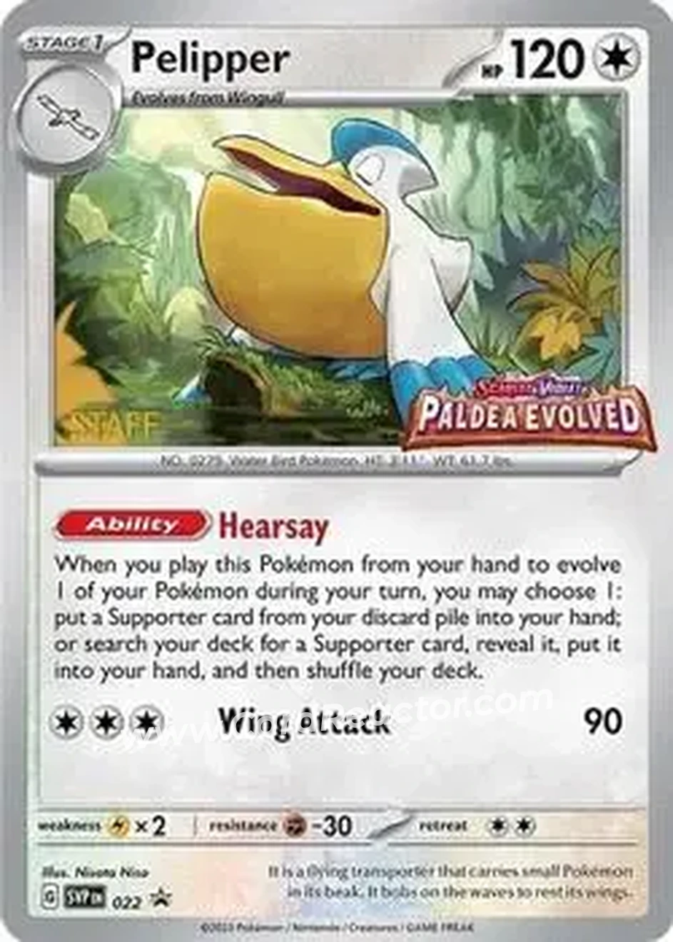 2023-25 Pokémon Scarlet & Violet Black Star Promos #022b - Pelipper