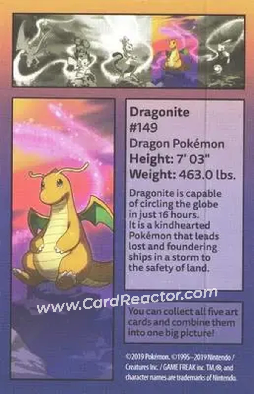 2021 Pokemon Kanto Power Mini-Tin Art Cards #NNO - Dragonite - Back