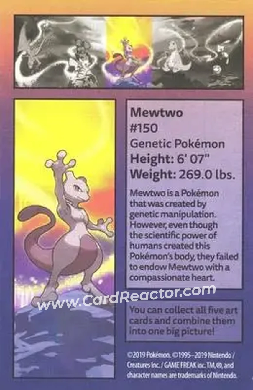 2021 Pokemon Kanto Power Mini-Tin Art Cards #NNO - Mewtwo - Back
