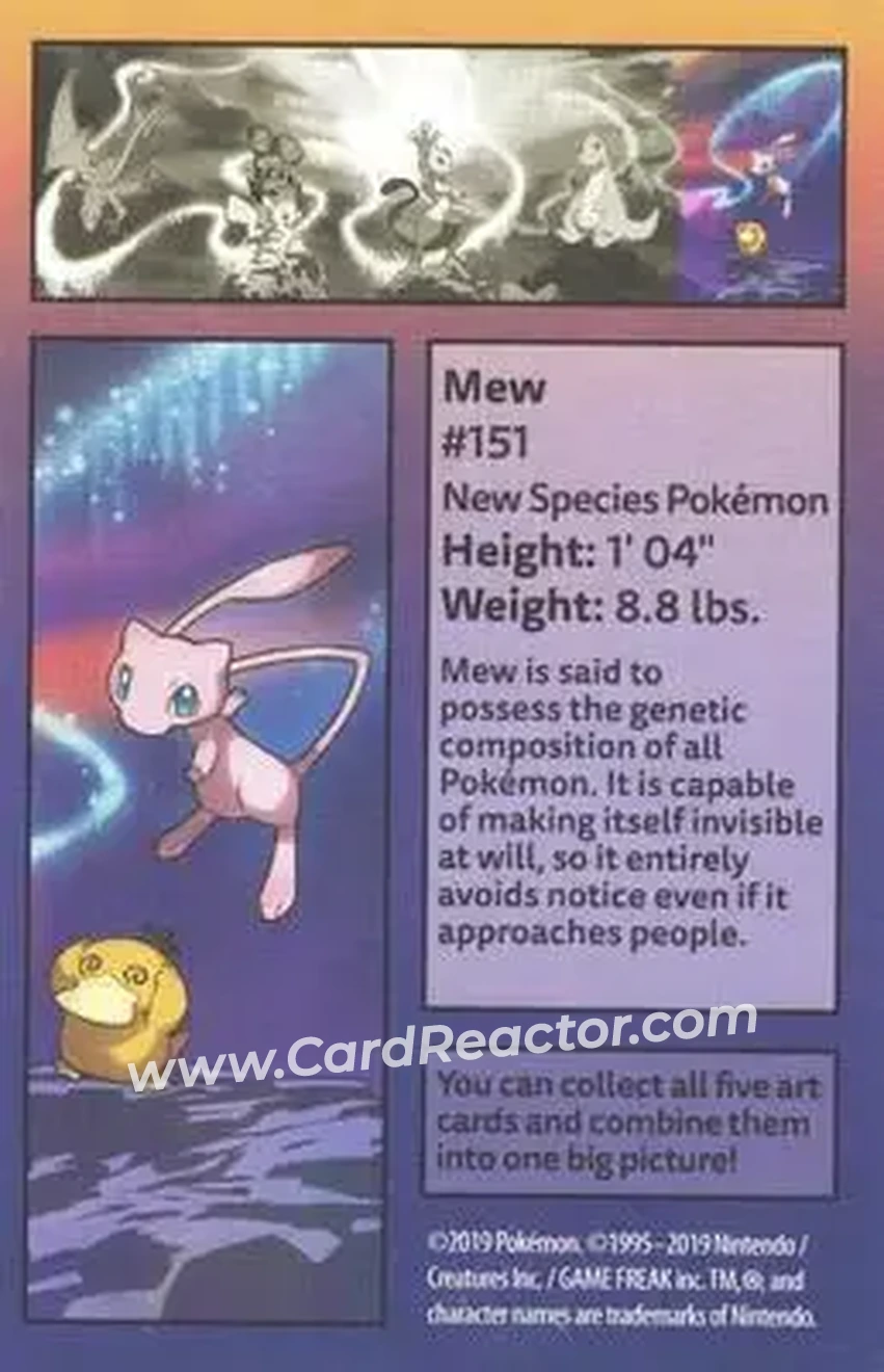 2021 Pokemon Kanto Power Mini-Tin Art Cards #NNO - Mew - Back