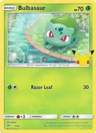 2021 Pokemon McDonald's 25th Anniversary Special Edition #1/25 - Bulbasaur
